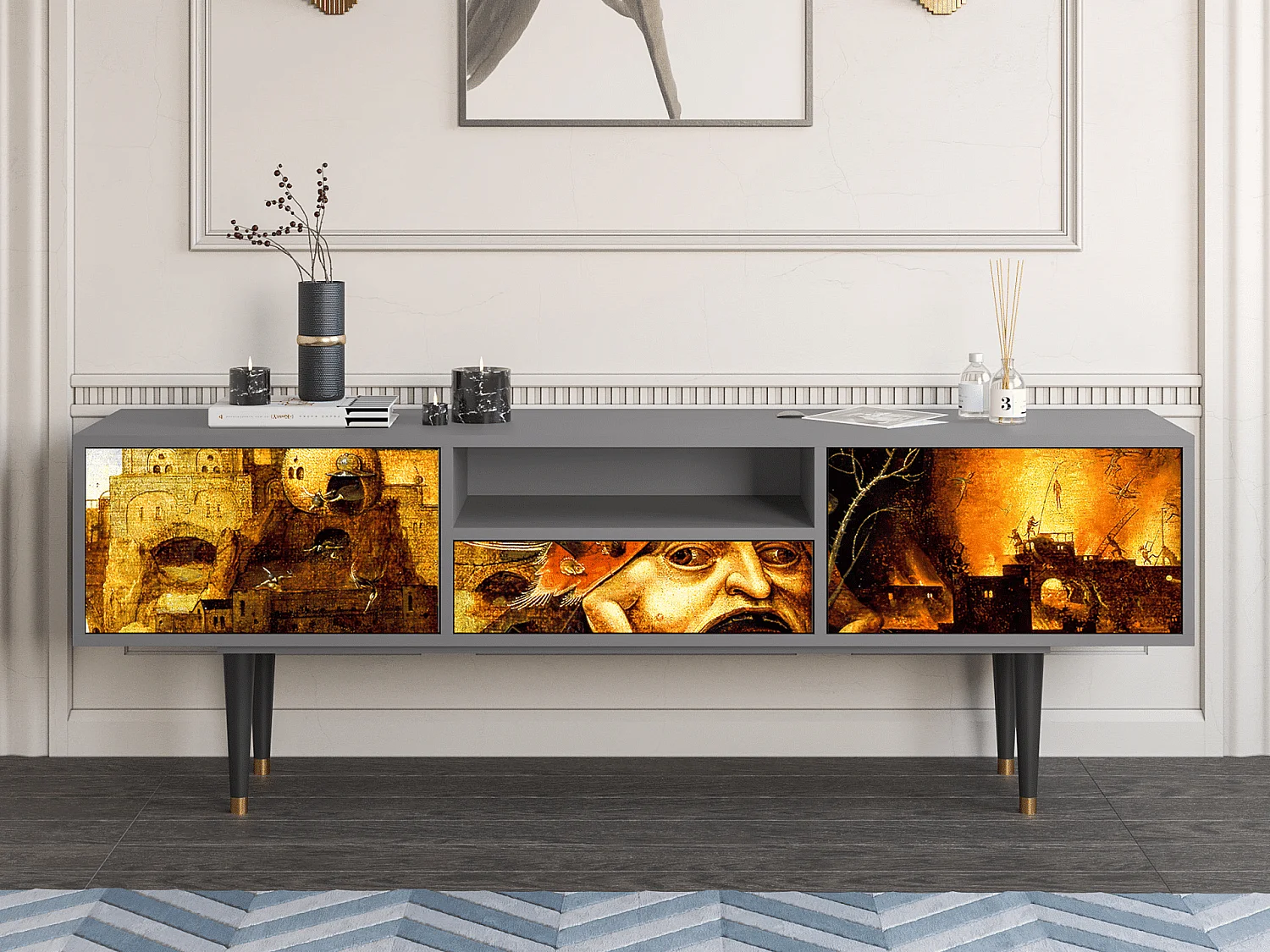 TV-Möbel - 170х59х41 cm - T6 - Christ in Limbo, Grau