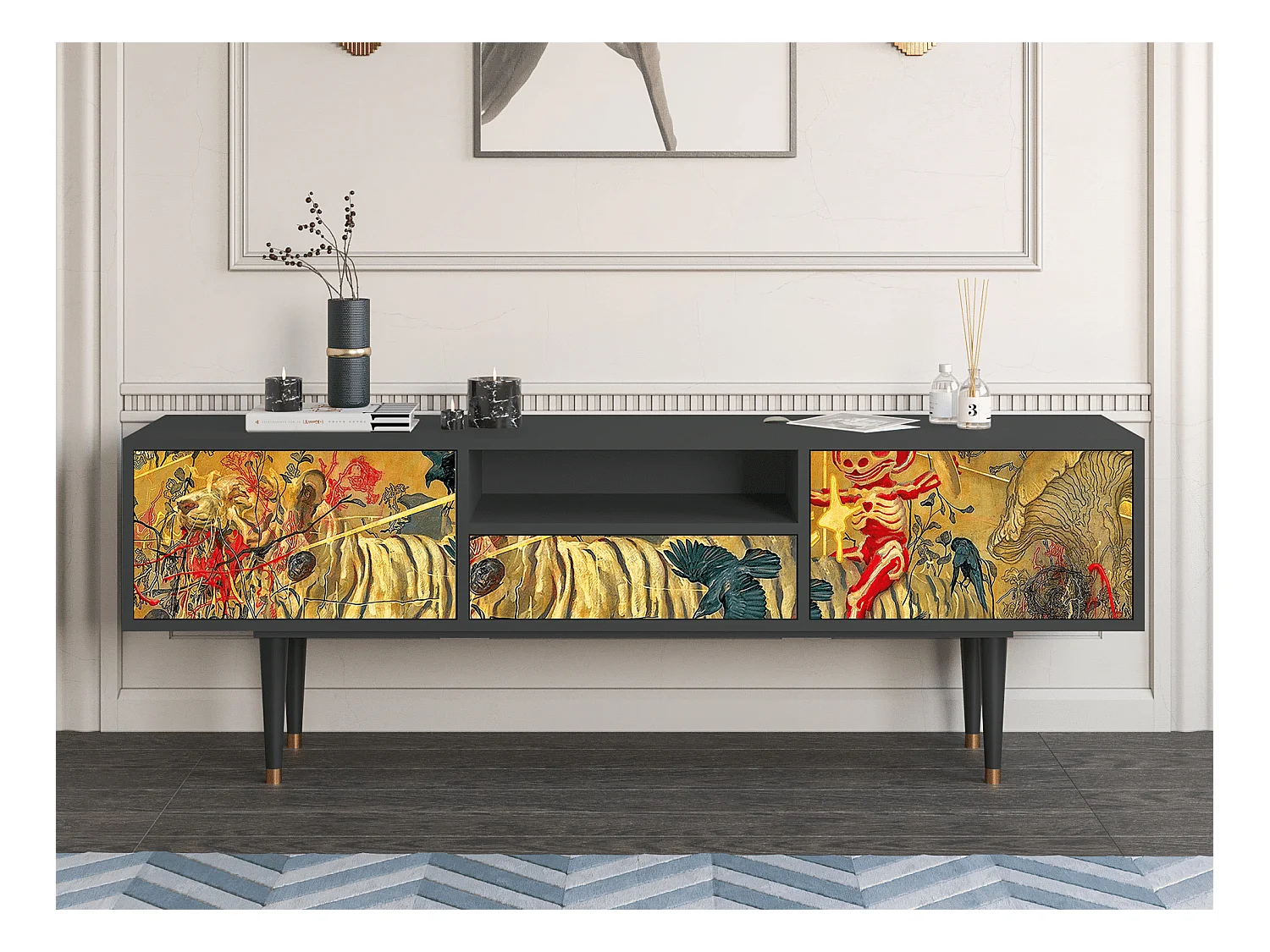 TV-Möbel - 170х59х41 cm - T6 - Blood by James Jean, Anthrazit