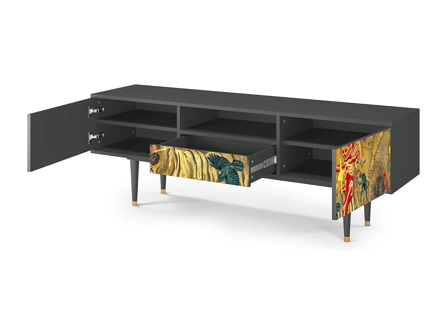 Mueble de TV - 170х59х41 cm - T6 - Blood by James Jean, Antracite