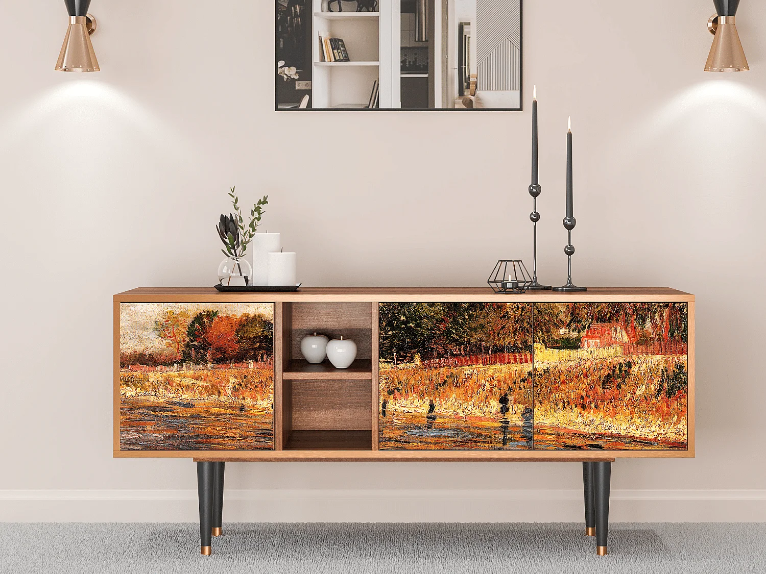 Szafka RTV - 150х69х41 cm - T5 - The Banks, Orzech