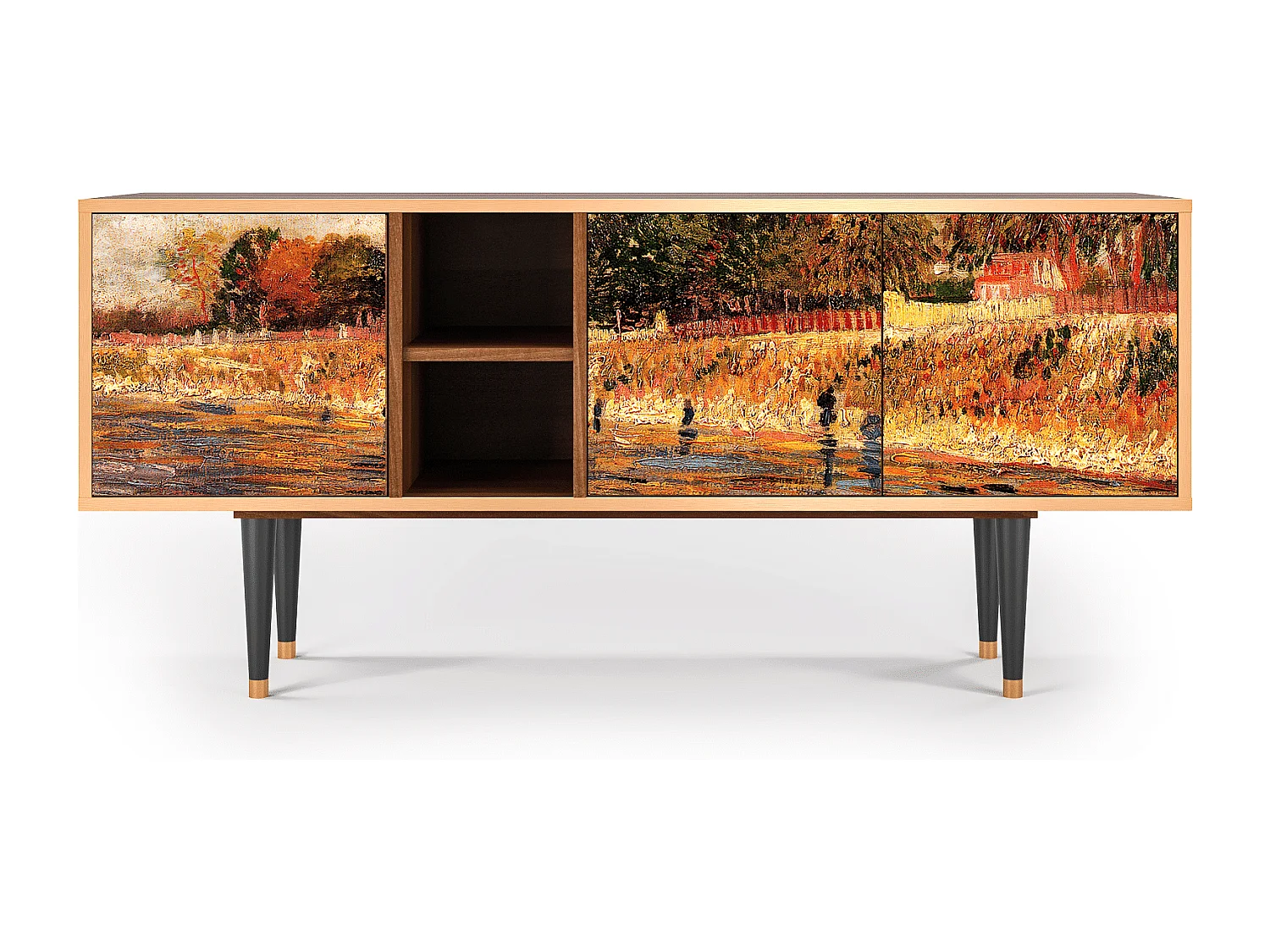 Meuble TV - 150х69х41 cm - T5 - The Banks, Noyer