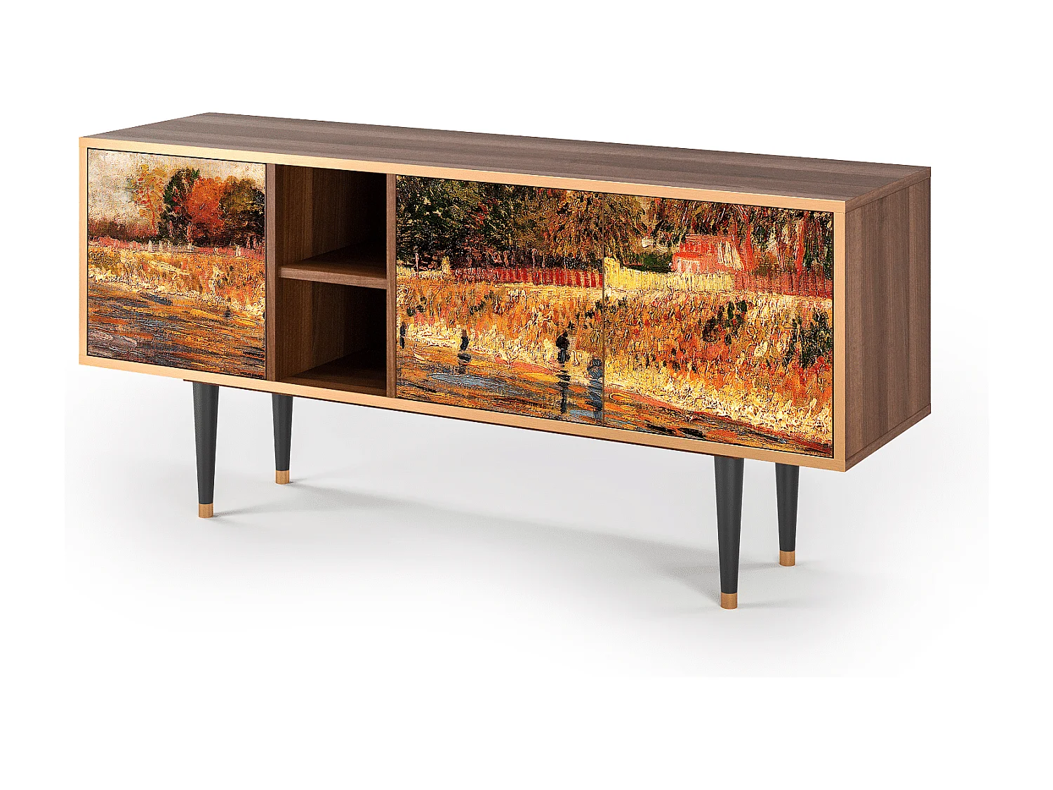 Meuble TV - 150х69х41 cm - T5 - The Banks, Noyer