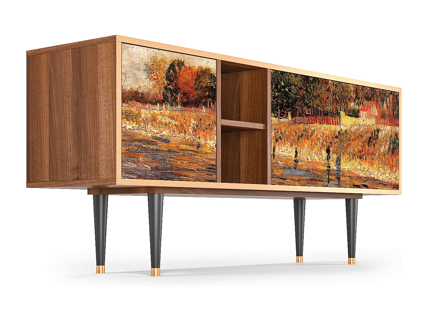 Mobile TV - 150х69х41 cm - T5 - The Banks, Noce