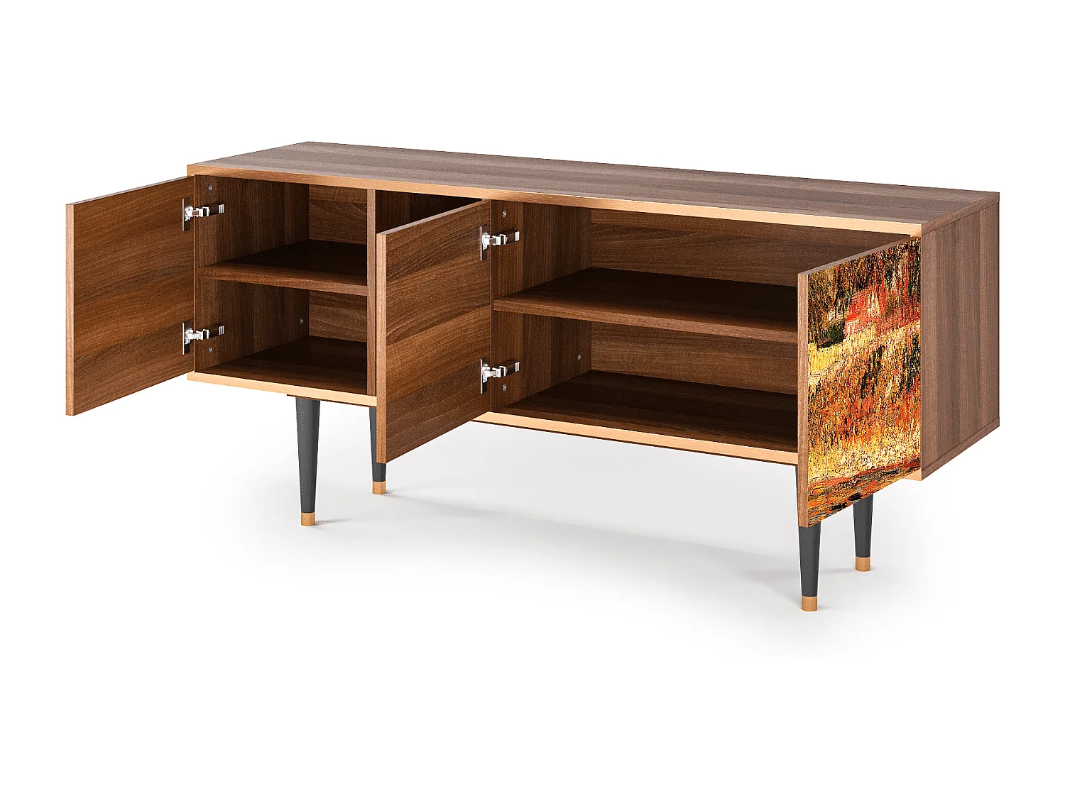 Mobile TV - 150х69х41 cm - T5 - The Banks, Noce