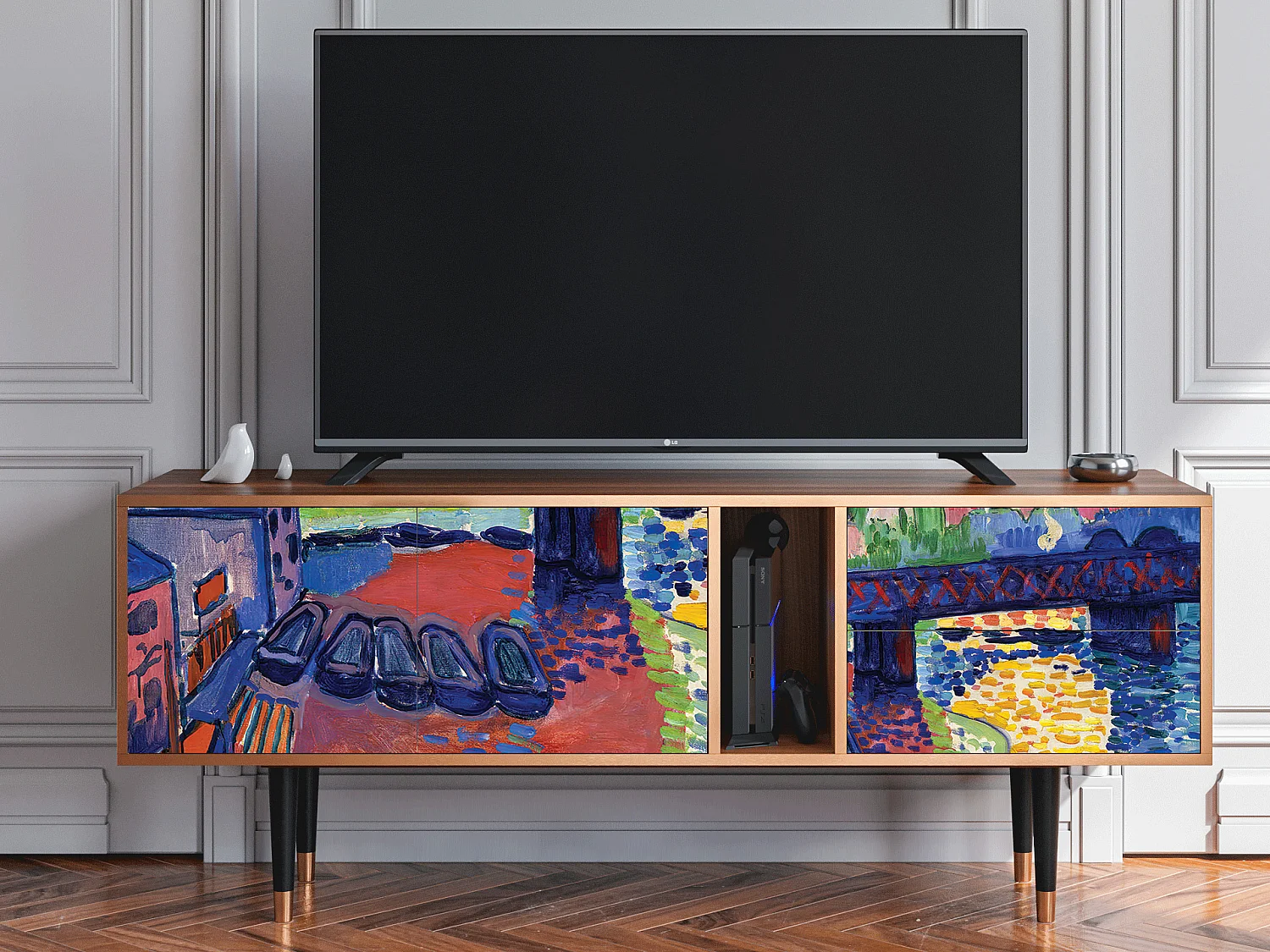 Mueble de TV - 170х69х48 cm - T1 - Charing Cross Bridge, Nogal