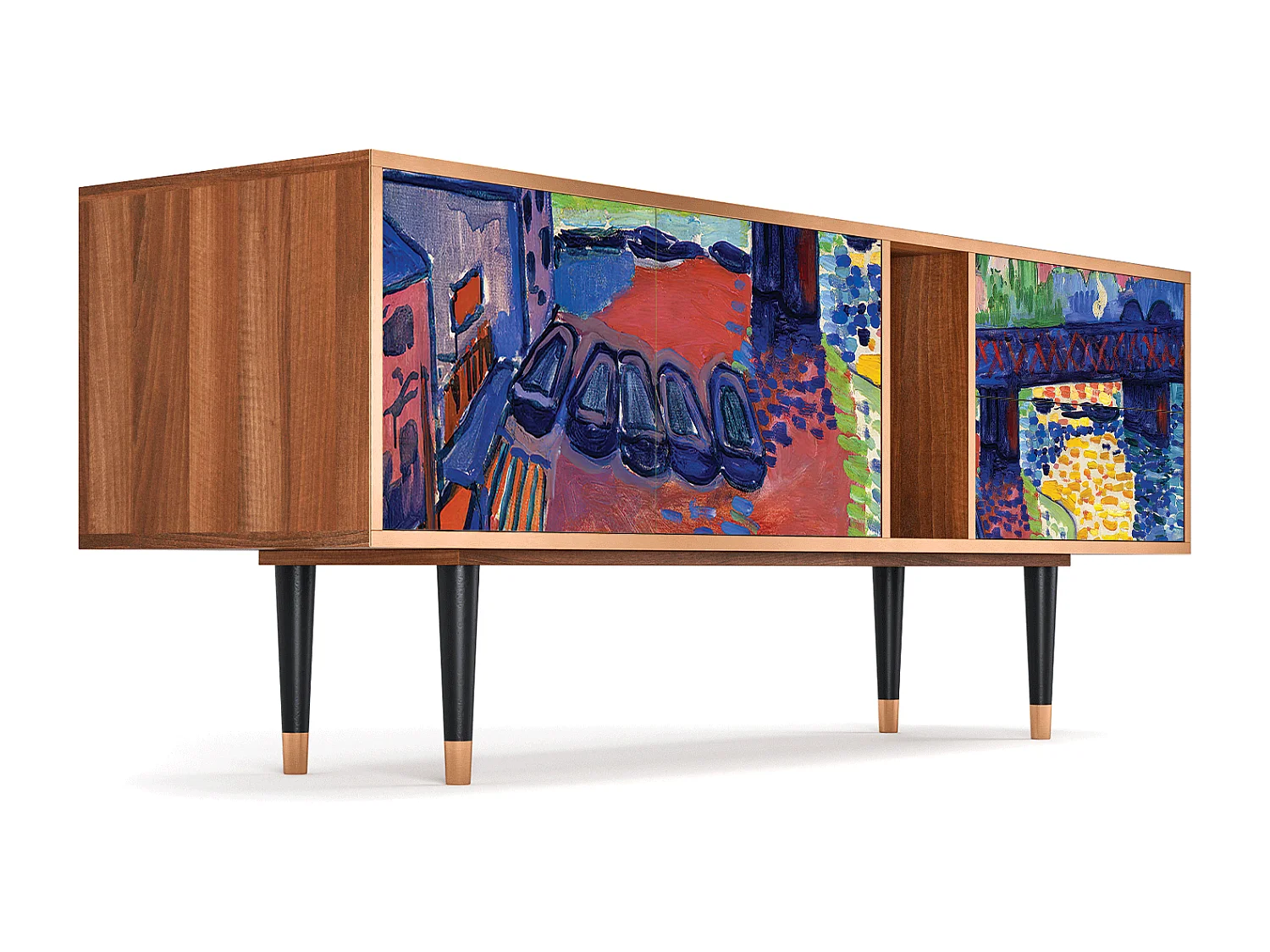 Mueble de TV - 170х69х48 cm - T1 - Charing Cross Bridge, Nogal