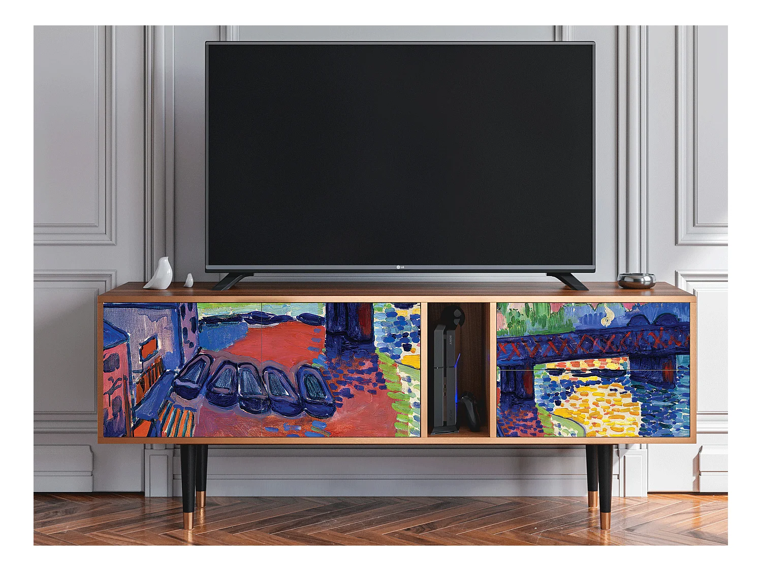 Meuble TV - 170х69х48 cm - T1 - Charing Cross Bridge, Noyer