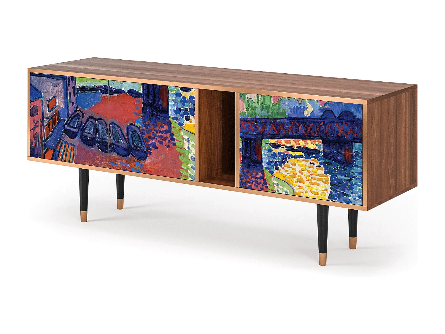 Szafka RTV - 170х69х48 cm - T1 - Charing Cross Bridge, Orzech