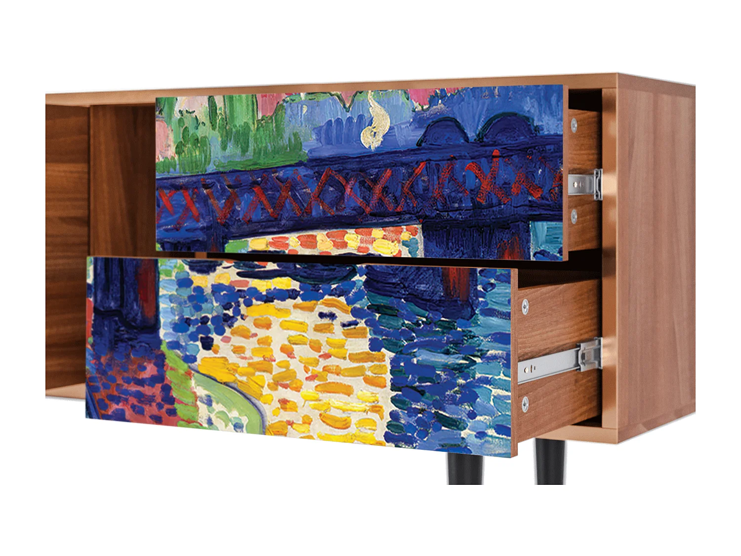 Szafka RTV - 170х69х48 cm - T1 - Charing Cross Bridge, Orzech