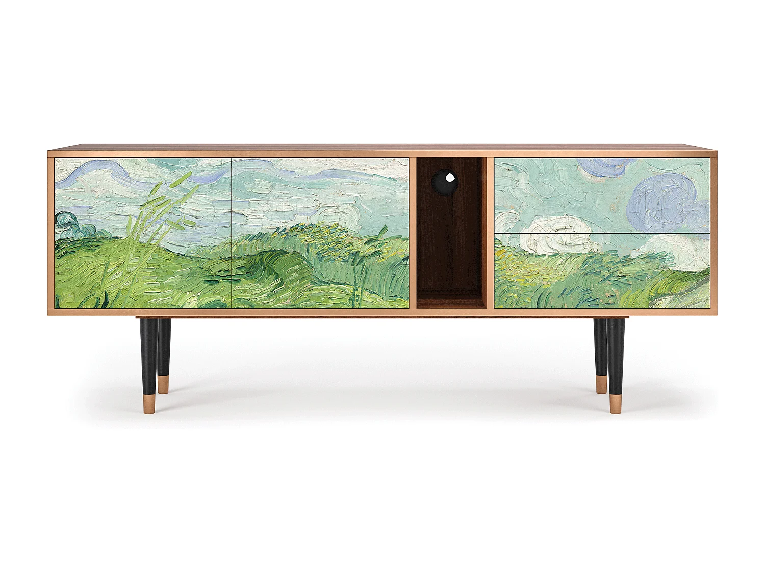 Mobile TV - 170х69х48 cm - T1 - Green Wheat Fields, Noce