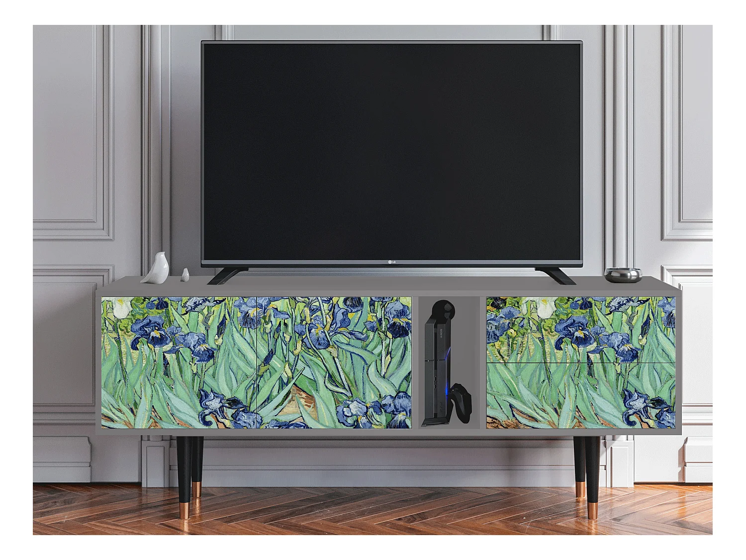 Meuble TV - 170х69х48 cm - T1 - Irises , Gris