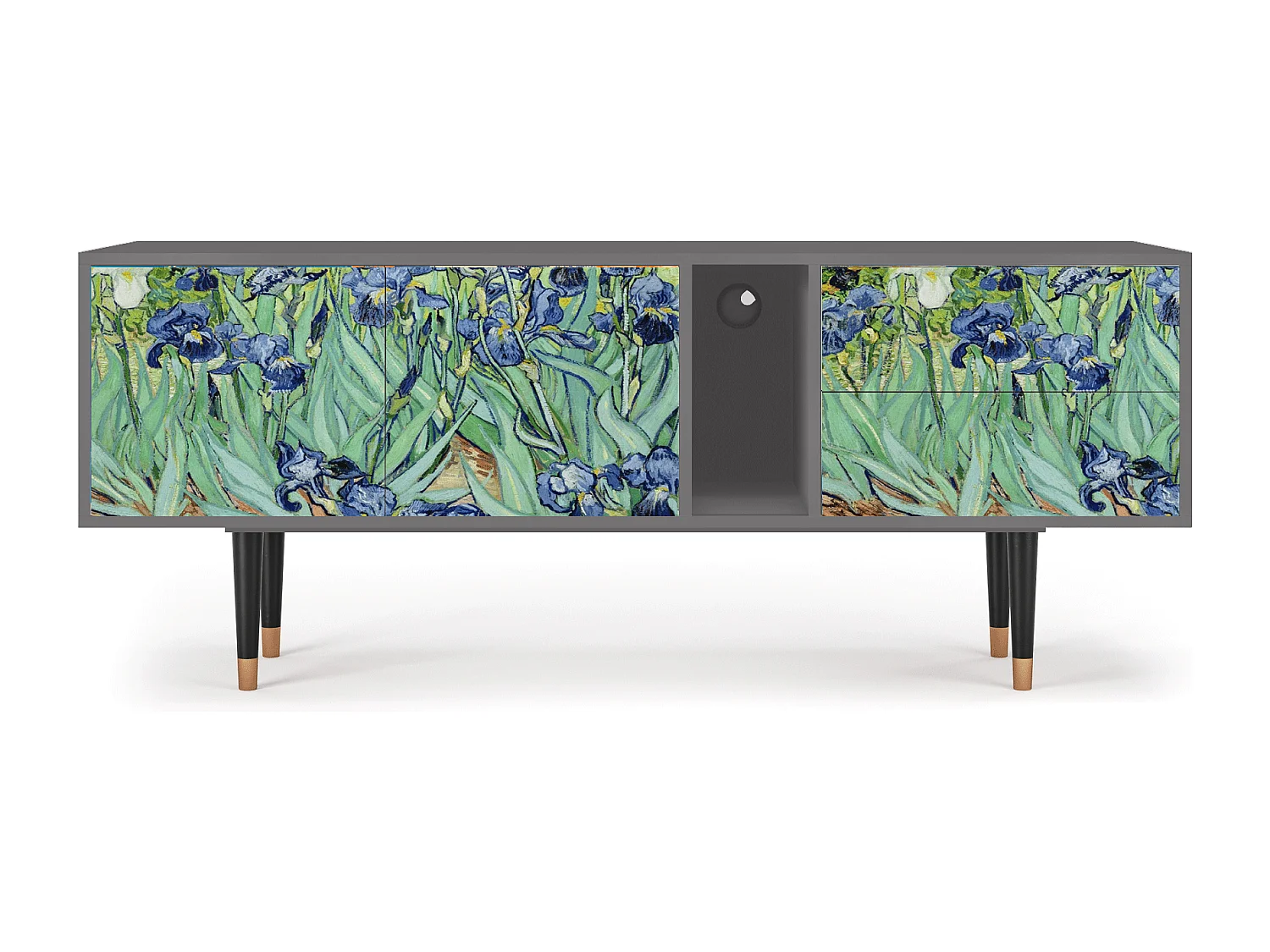 Szafka RTV - 170х69х48 cm - T1 - Irises , Szary