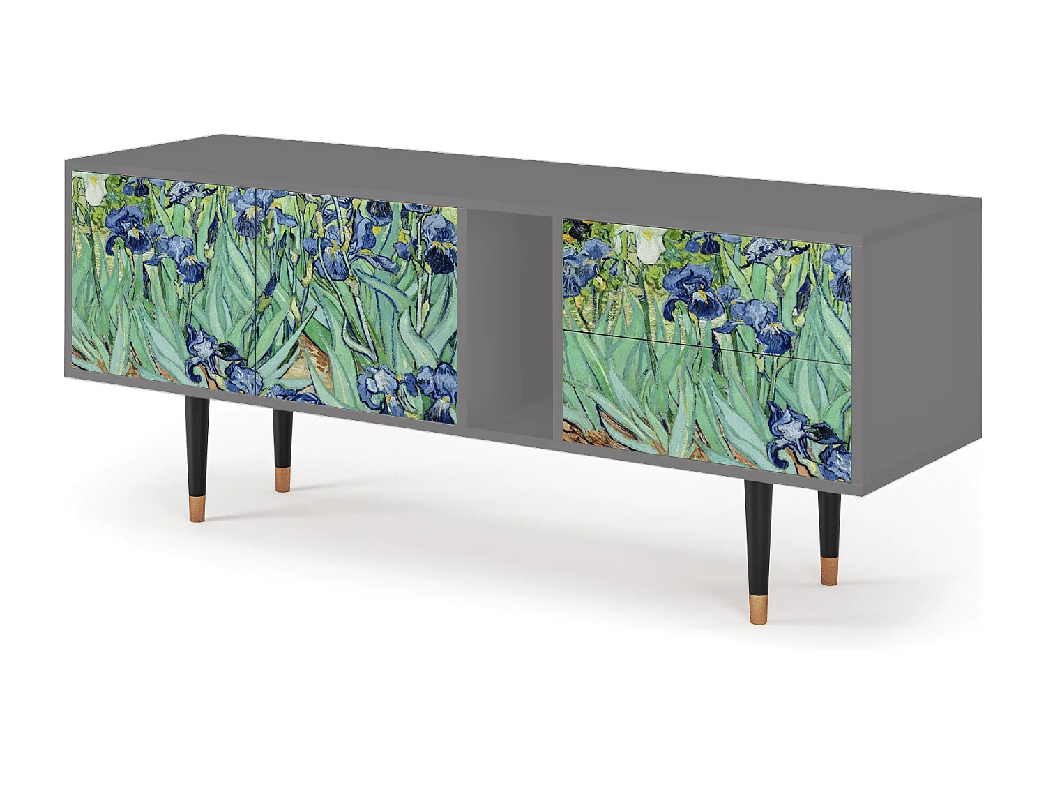 Szafka RTV - 170х69х48 cm - T1 - Irises , Szary