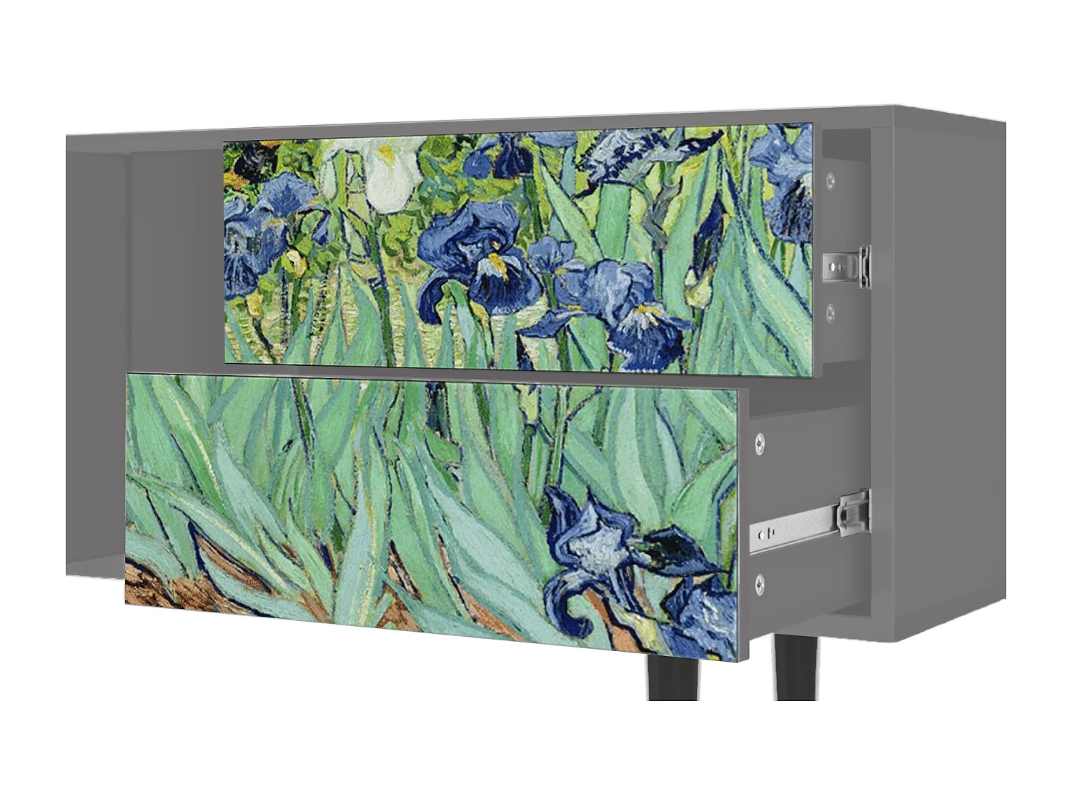 Szafka RTV - 170х69х48 cm - T1 - Irises , Szary