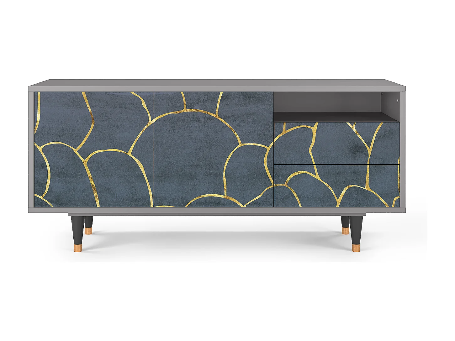 Meuble TV - 125х56х41 cm - T7 - Blue Lagoon, Gris