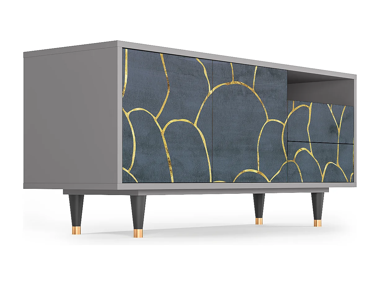 Meuble TV - 125х56х41 cm - T7 - Blue Lagoon, Gris