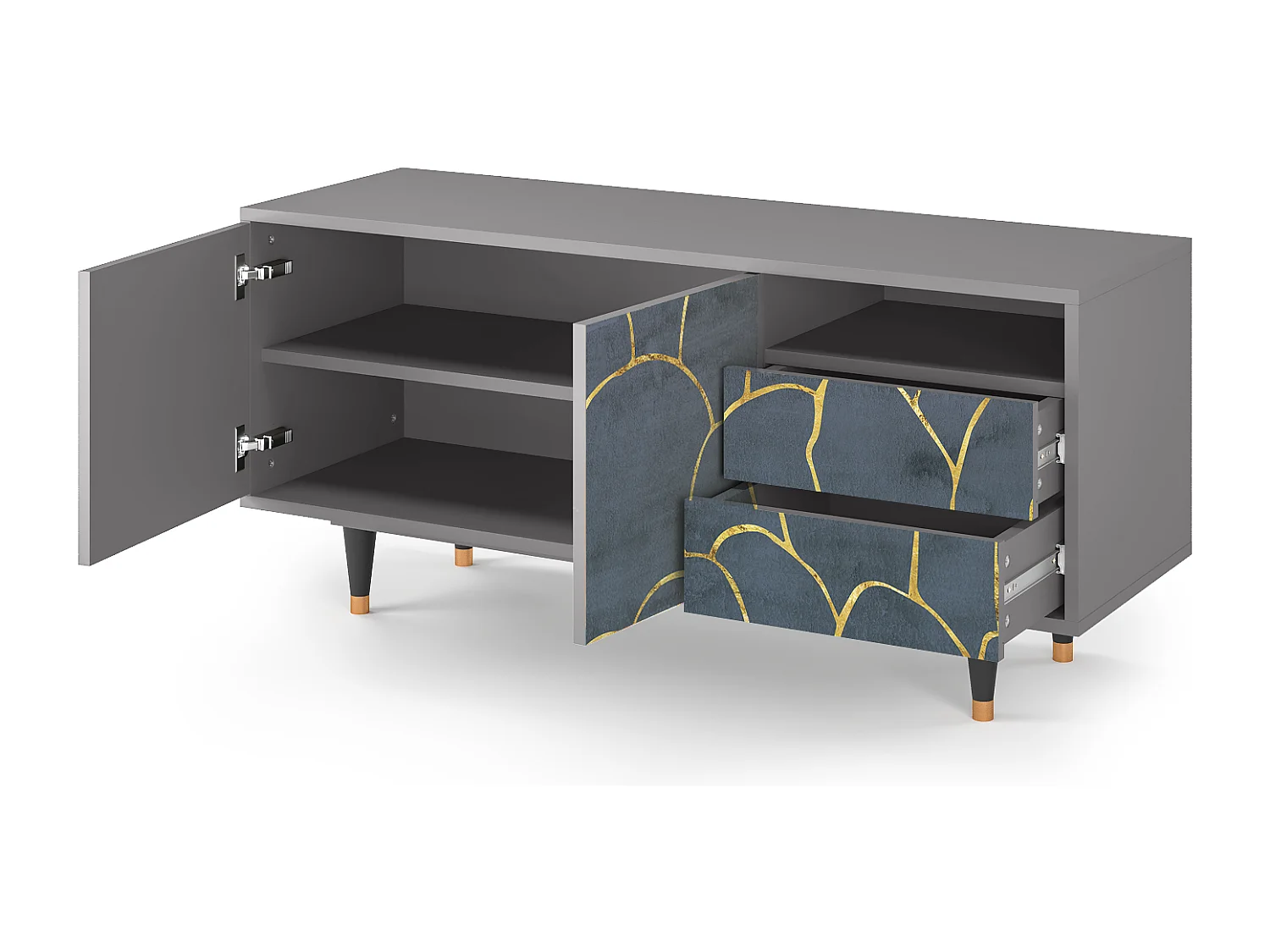 Meuble TV - 125х56х41 cm - T7 - Blue Lagoon, Gris