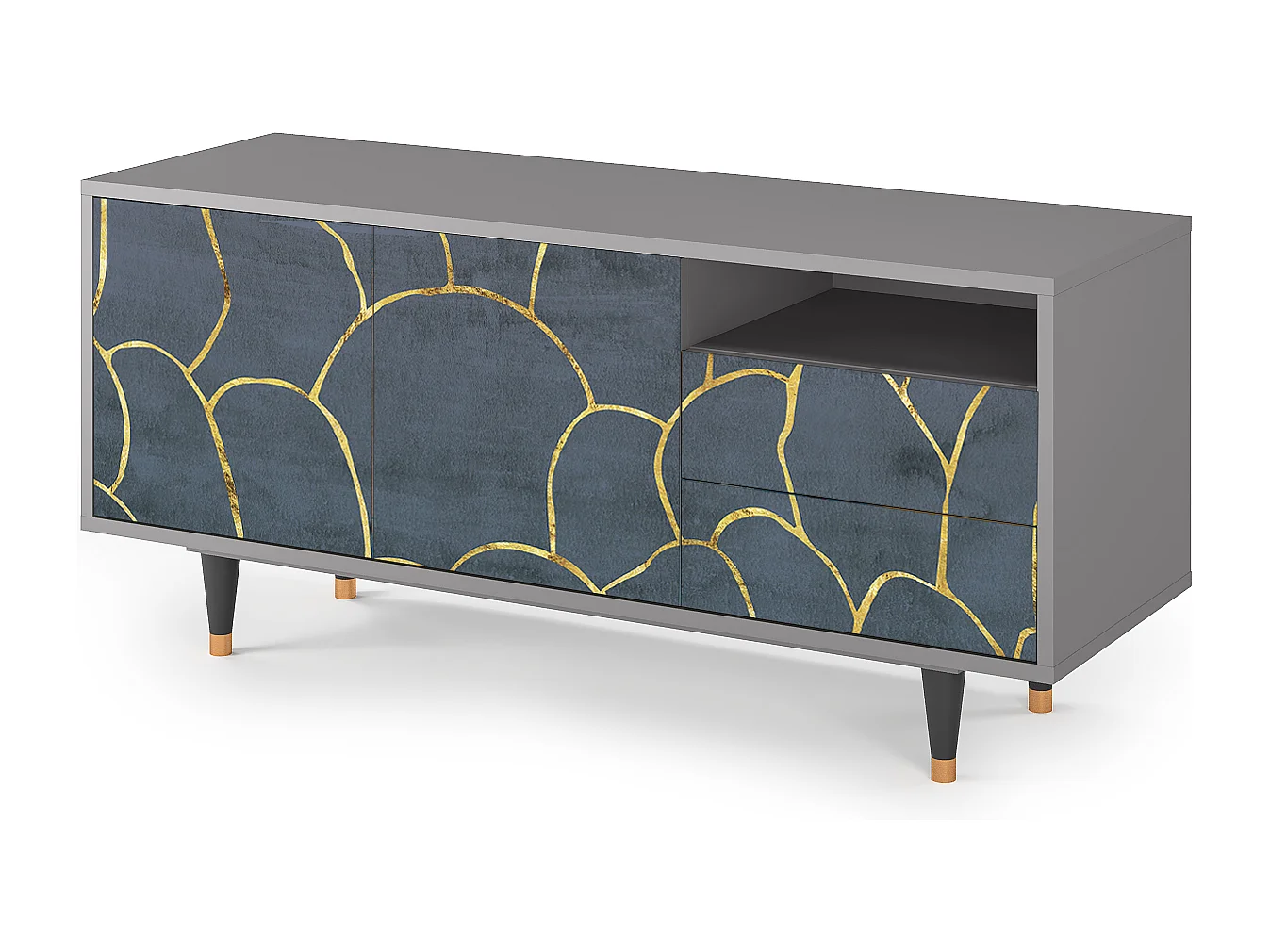 Meuble TV - 125х56х41 cm - T7 - Blue Lagoon, Gris