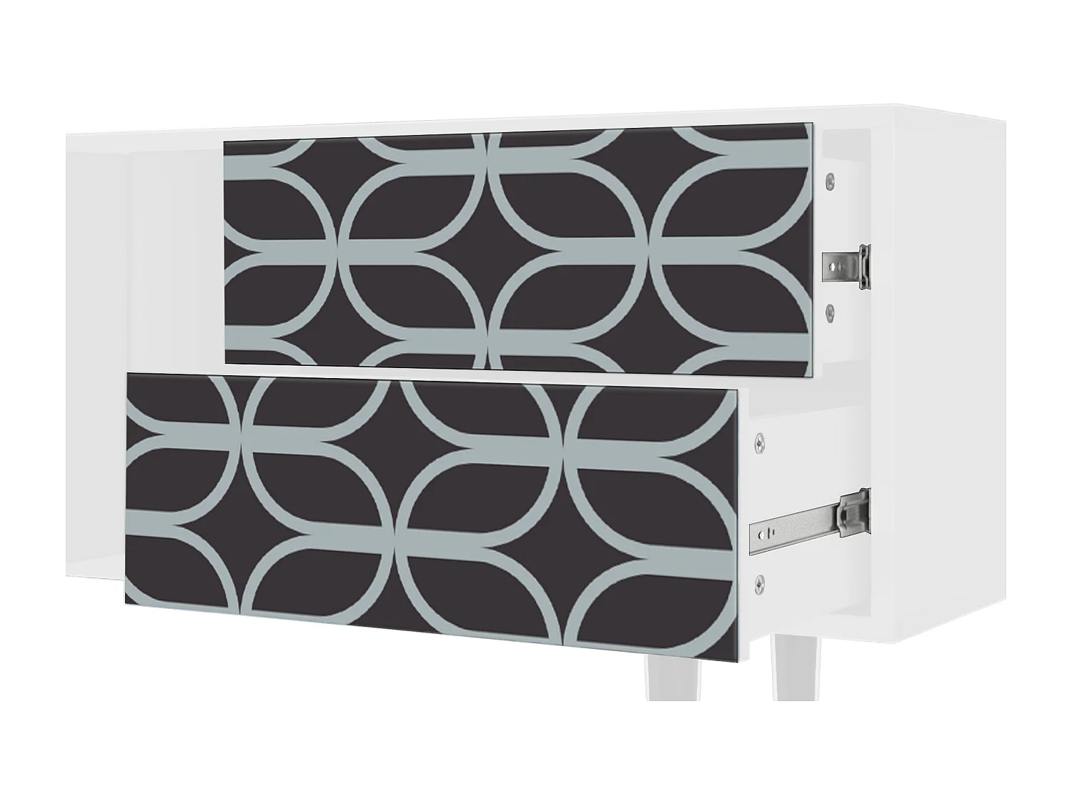 Mueble de TV - 170х69х48 cm - T1 - Braided Blue, Blanco