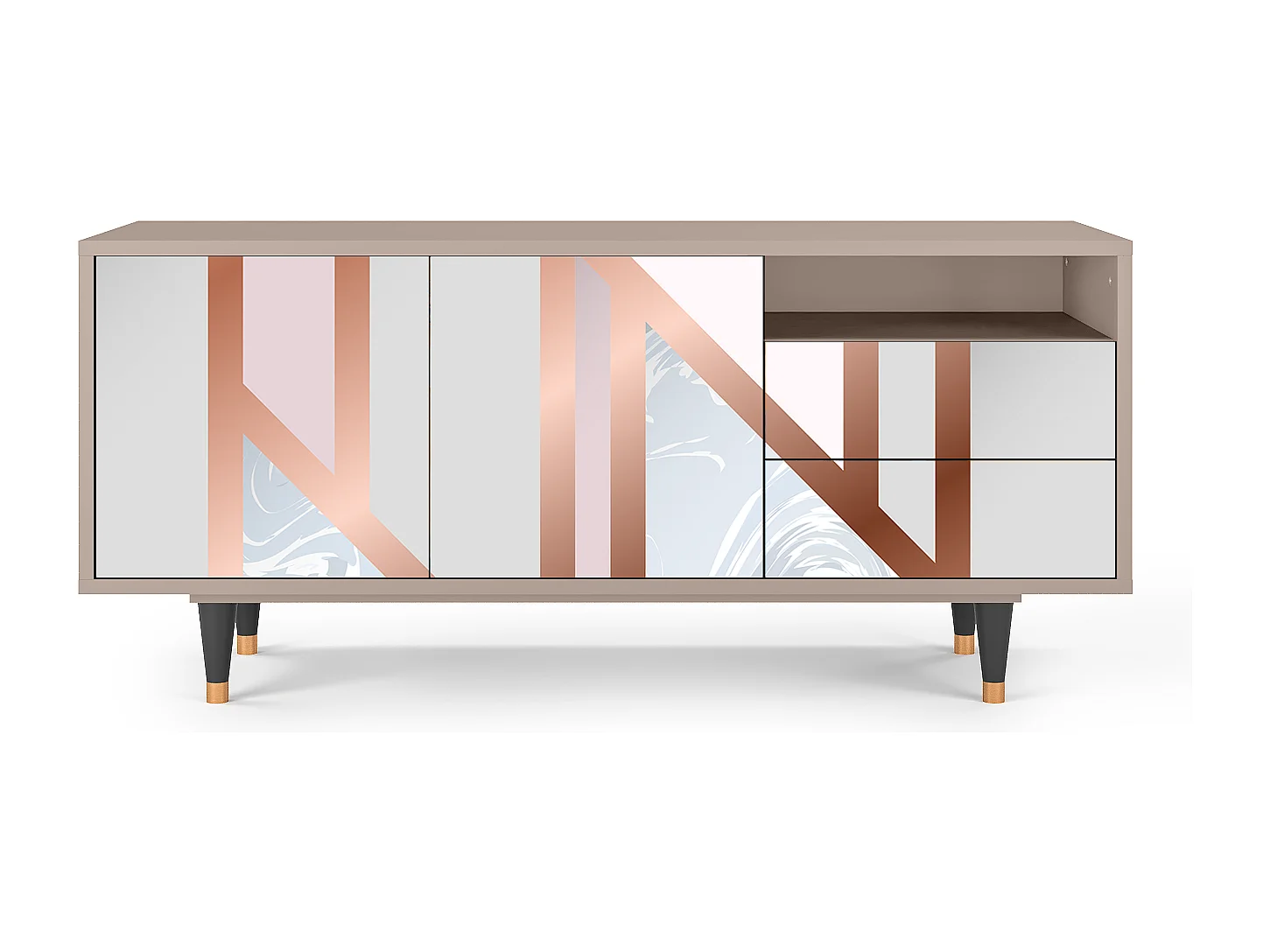 Meuble TV - 125х56х41 cm - T7 - Champagne Story, Latte