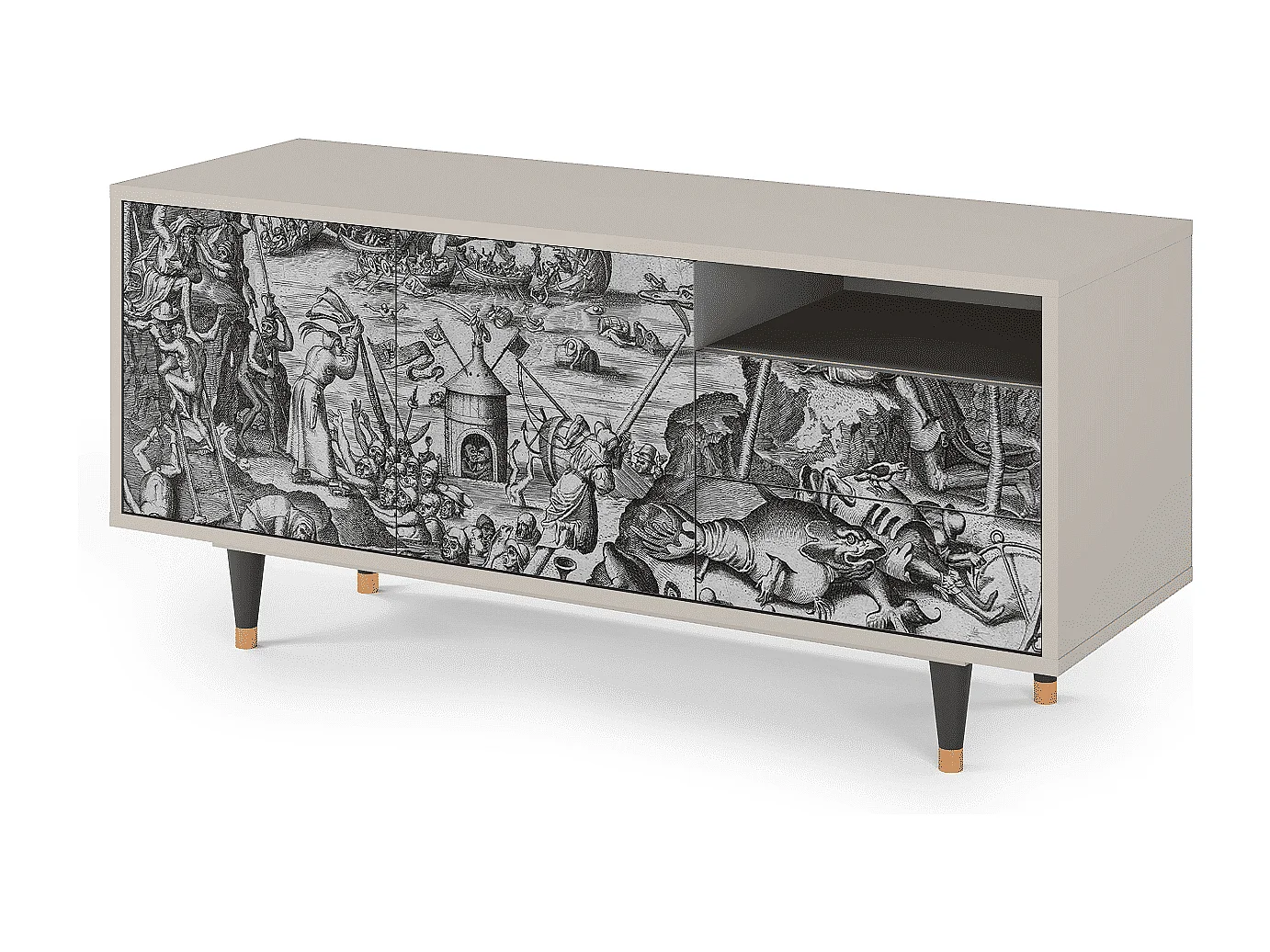 Meuble TV - 125х56х41 cm - T7 - The Temptation, Sable