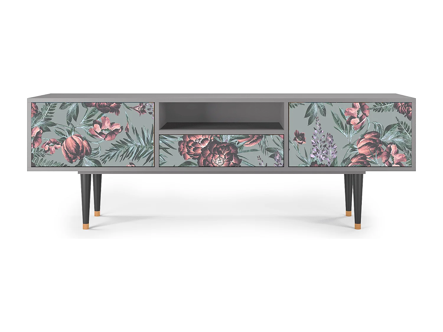 TV-meubel - 170х59х41 cm - T6 - Light Peonies, Grijs