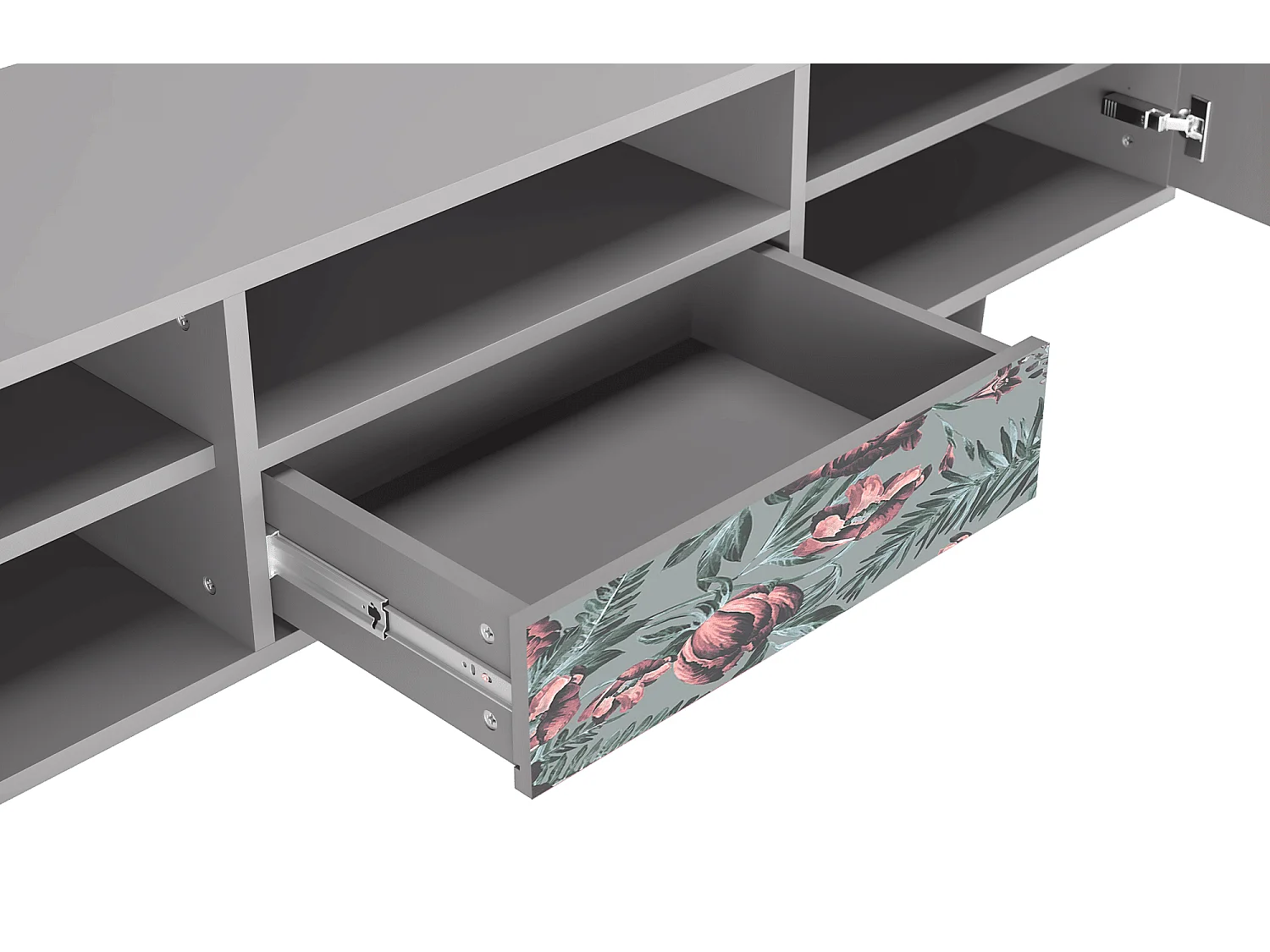 TV-Möbel - 170х59х41 cm - T6 - Light Peonies, Grau