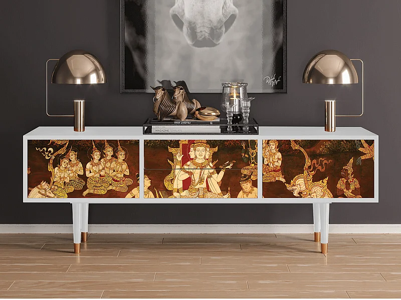 Szafka RTV - 170х59х48 cm - T4 - Malyavan, Biały