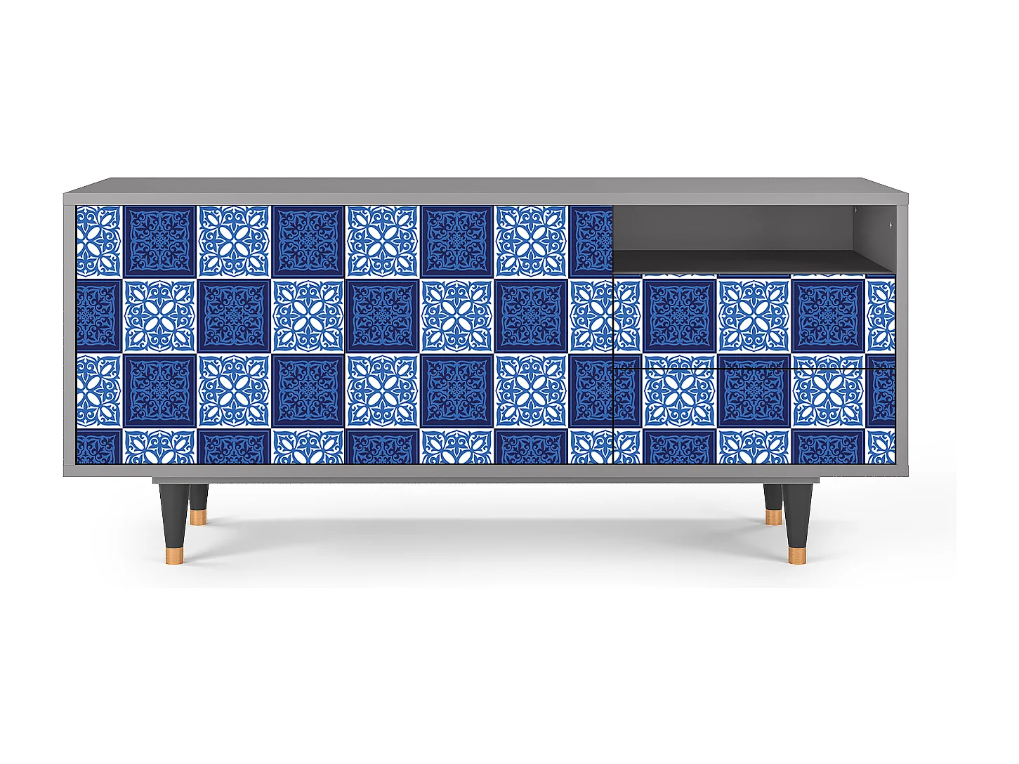 TV-Möbel - 125х56х41 cm - T7 - Light Path, Grau