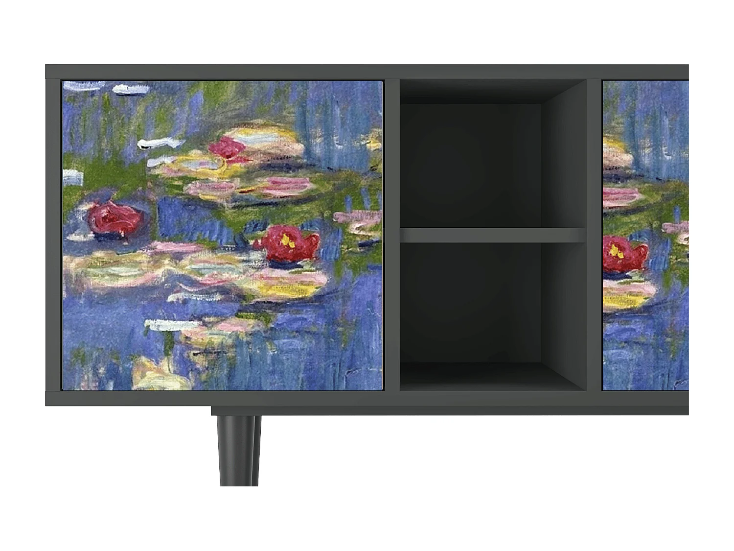 TV-meubel - 150х69х41 cm - T5 - The water lily pond  , Antraciet