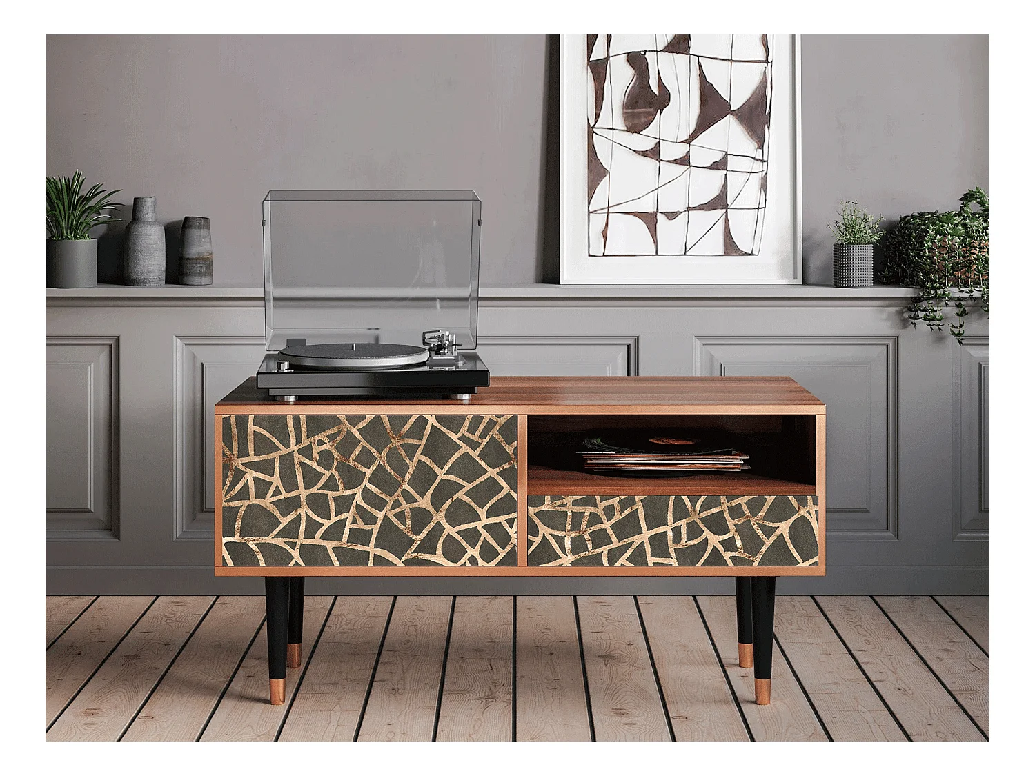 TV-Möbel - 115х59х48 cm - T3 - Enlarged Leaf, Walnuss