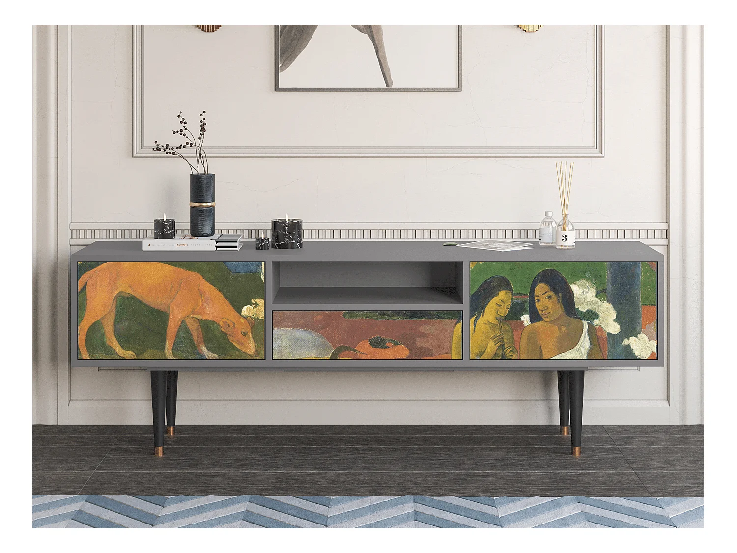 Meuble TV - 170х59х41 cm - T6 - Arearea , Gris
