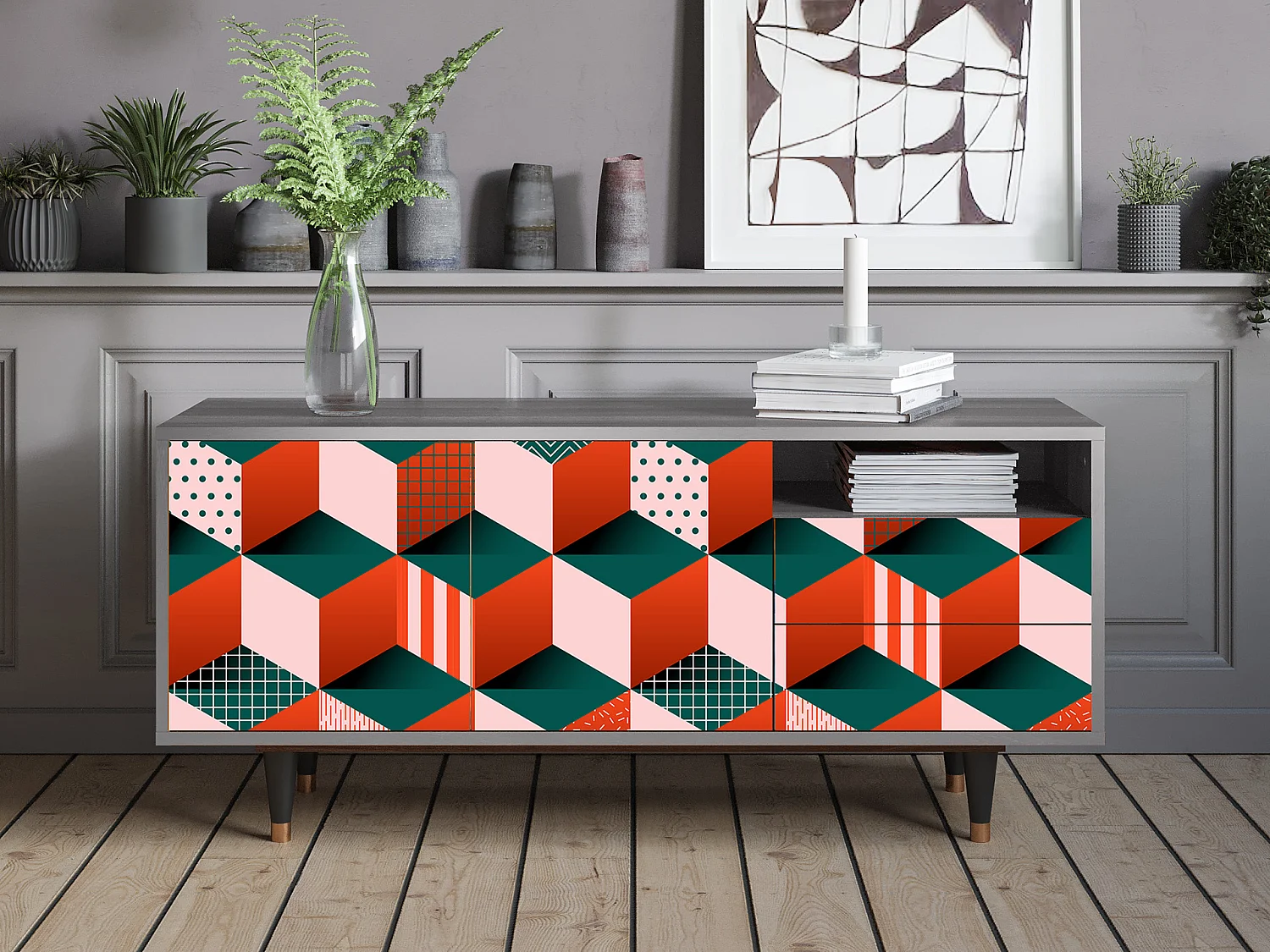 Mobile TV - 125х56х41 cm - T7 - Pepsi-Cola, Grigio