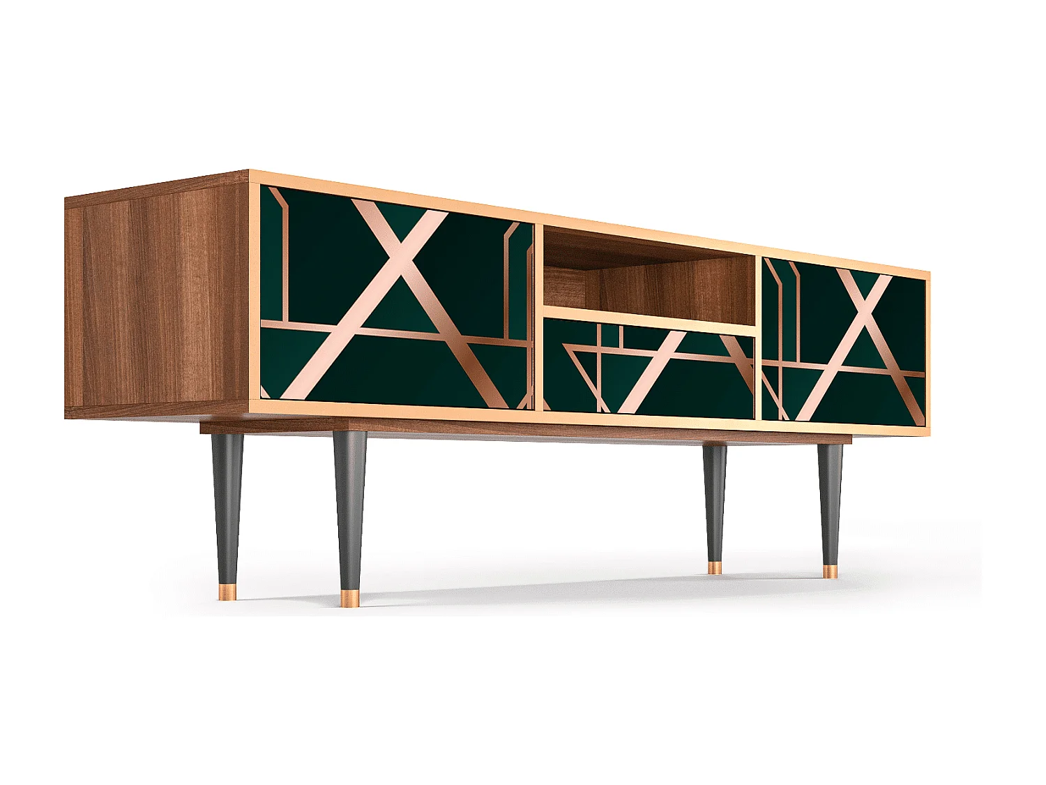 Mueble de TV - 170х59х41 cm - T6 - Emerald Gatsby, Nogueira