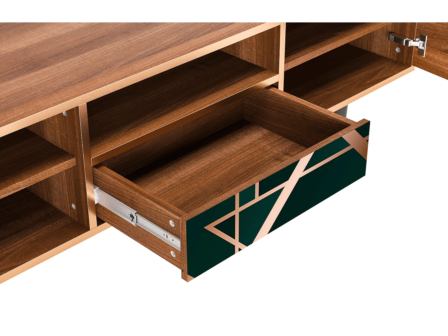 Mueble de TV - 170х59х41 cm - T6 - Emerald Gatsby, Nogueira