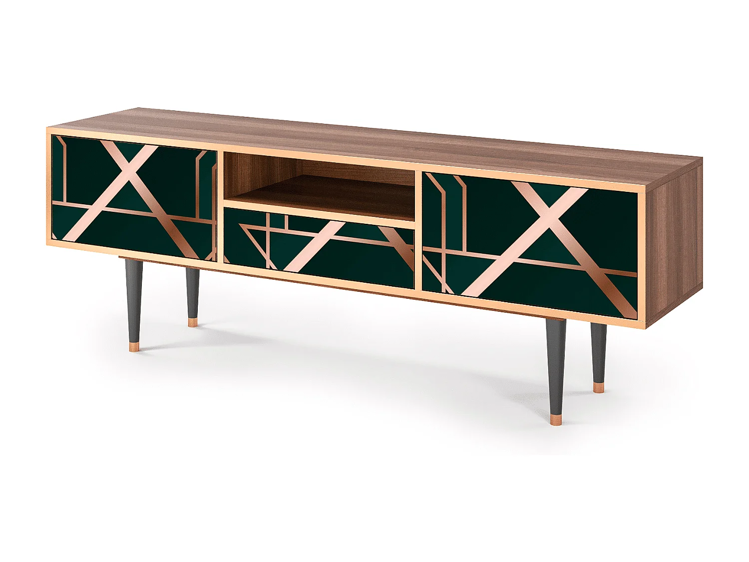 Meuble TV - 170х59х41 cm - T6 - Emerald Gatsby, Noyer