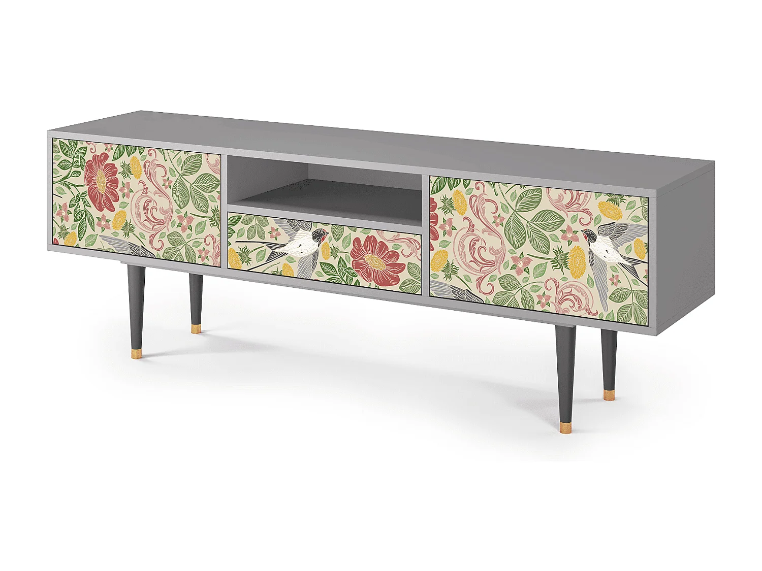 Mobile TV - 170х59х41 cm - T6 - Spring Swallow, Grigio