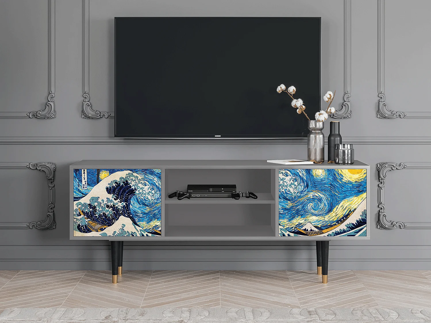 Meuble TV - 170х69х48 cm - T2 - Great Wave, Gris