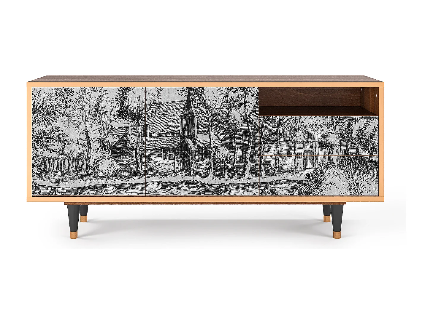 Meuble TV - 125х56х41 cm - T7 - A Pond, Noyer