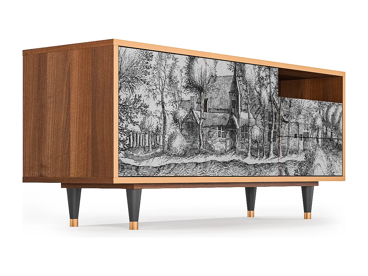 Meuble TV - 125х56х41 cm - T7 - A Pond, Noyer