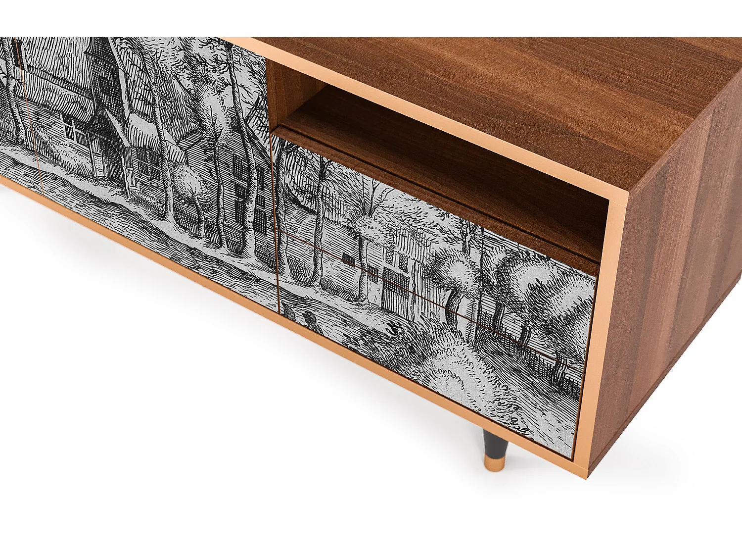 Meuble TV - 125х56х41 cm - T7 - A Pond, Noyer