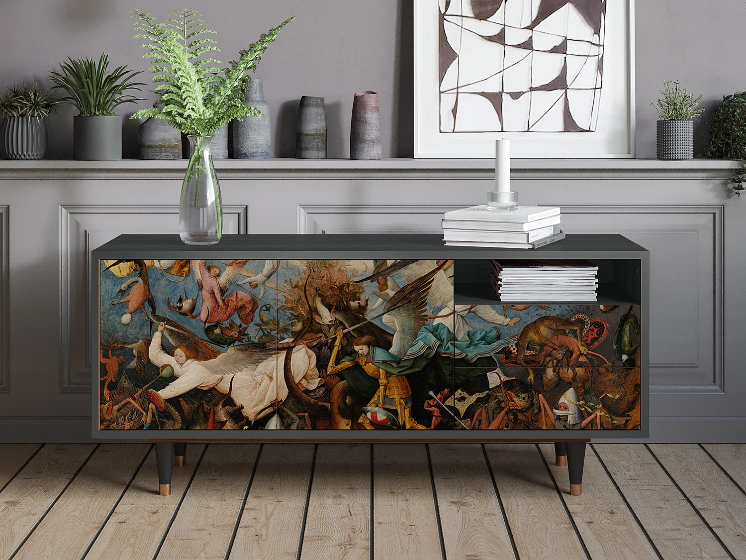 TV-meubel - 125х56х41 cm - T7 - The Fall, Antraciet