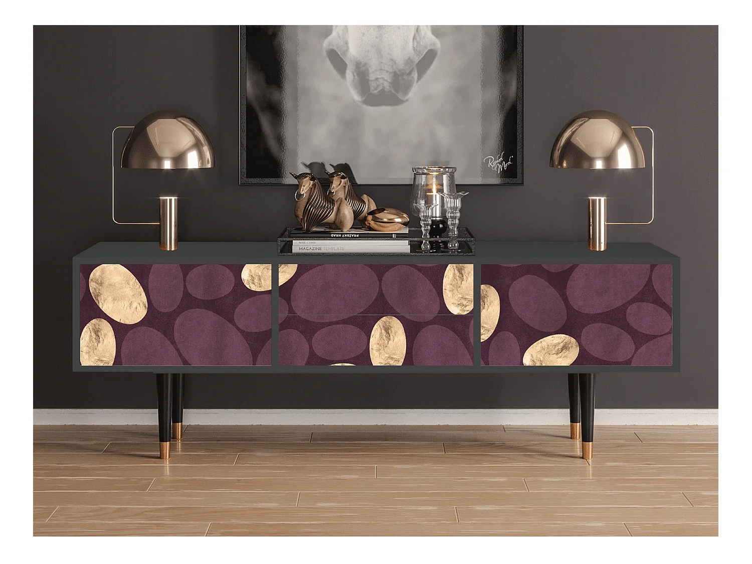 TV-meubel - 170х59х48 cm - T4 - Fine Wine, Antraciet