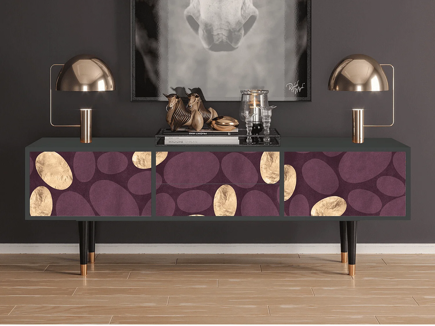 Meuble TV - 170х59х48 cm - T4 - Fine Wine, Anthracite