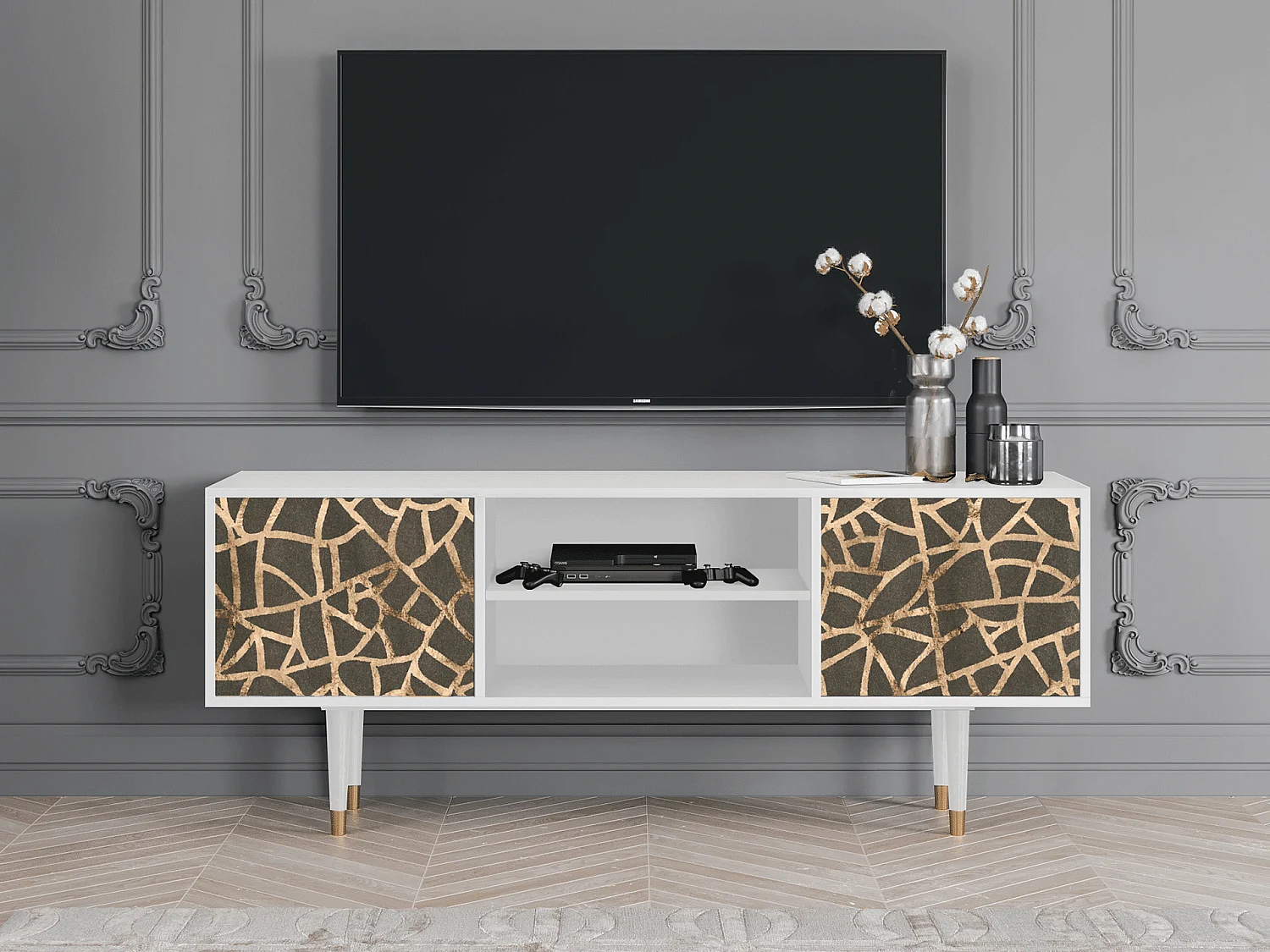 TV-meubel - 170х69х48 cm - T2 - Enlarged Leaf, Wit