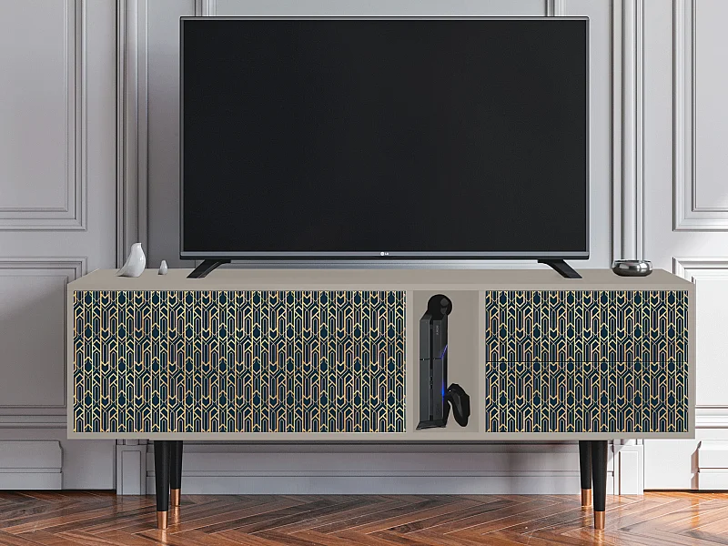 Szafka RTV - 170х69х48 cm - T1 - Golden Empire, Piaskowy