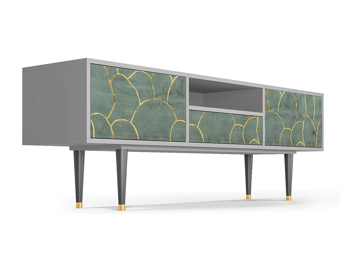 TV-meubel - 170х59х41 cm - T6 - Magnificent Water Lily, Grijs