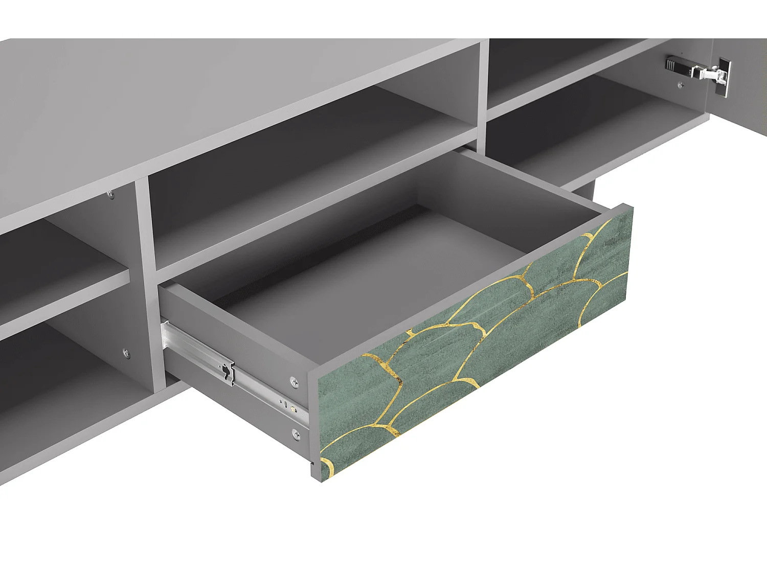 TV-meubel - 170х59х41 cm - T6 - Magnificent Water Lily, Grijs