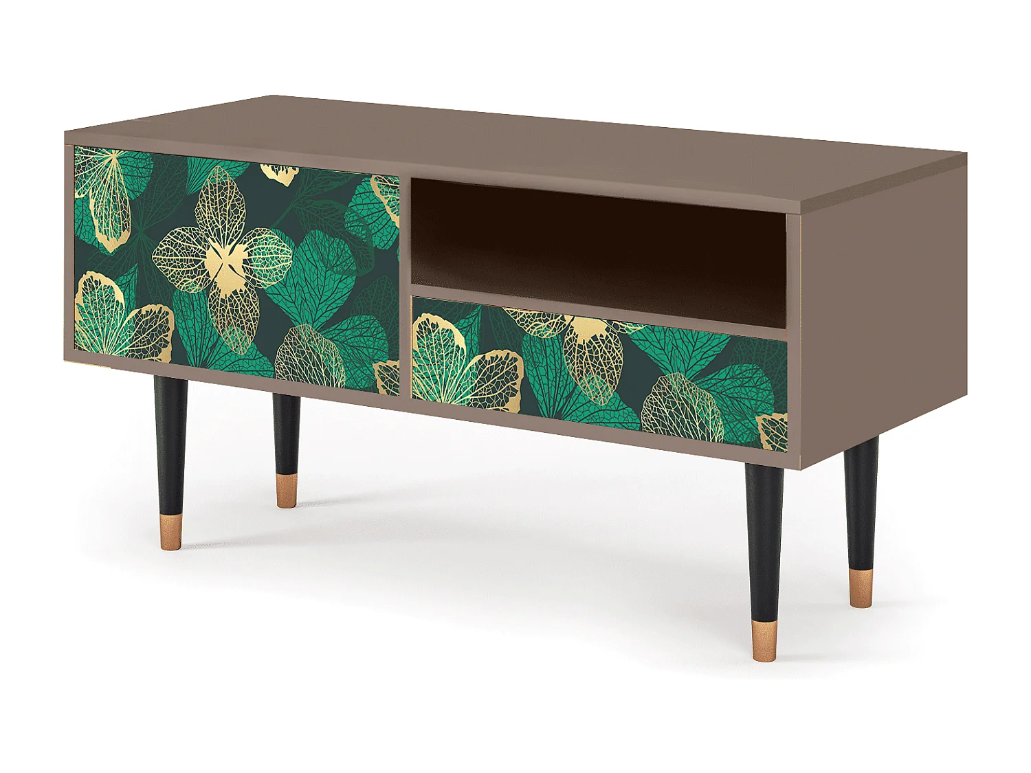 Meuble TV - 115х59х48 cm - T3 - Green Flower, Latte