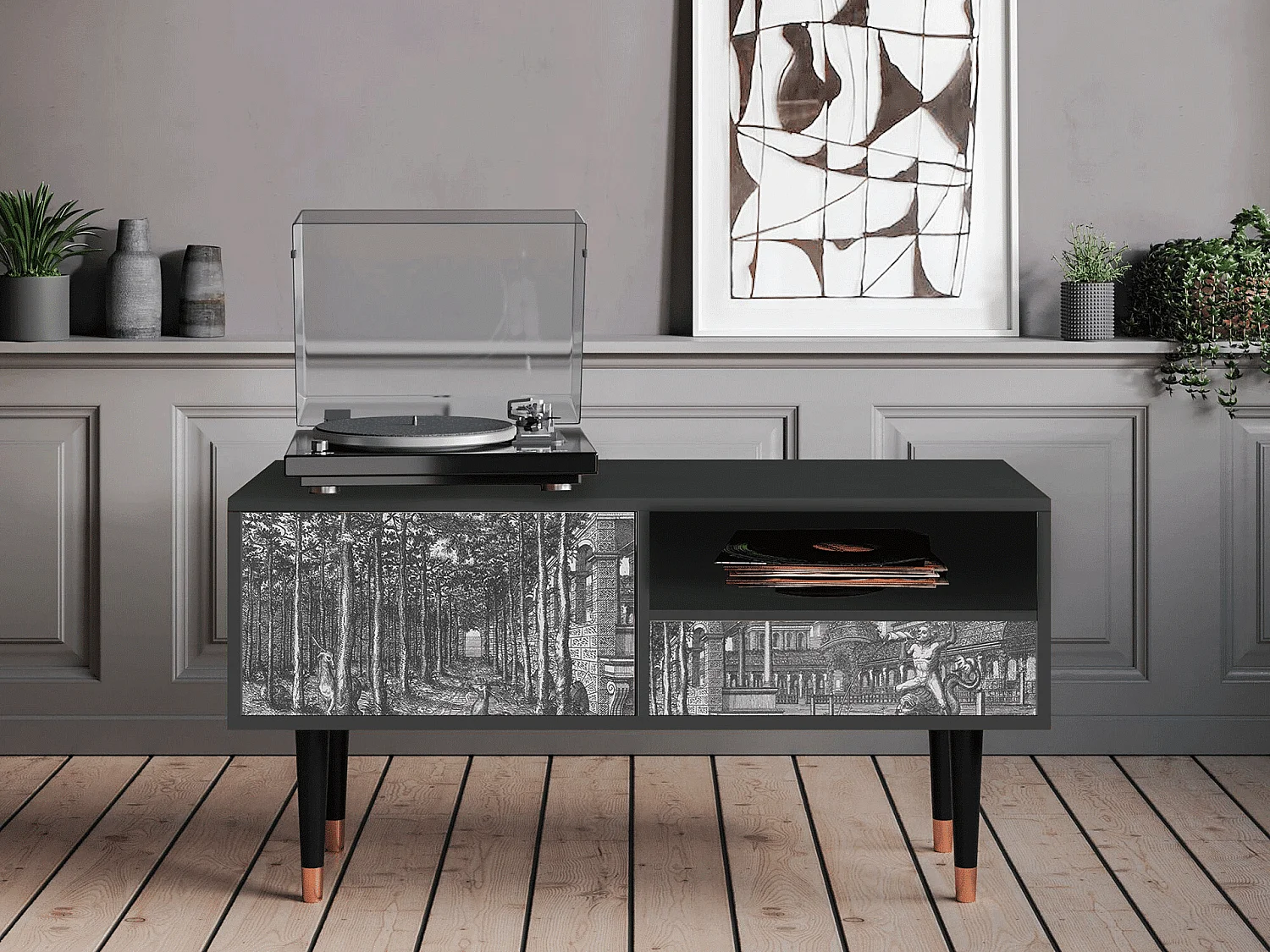 TV-Möbel - 115х59х48 cm - T3 - View of the Piazza, Anthrazit